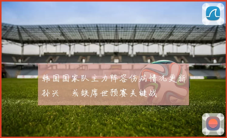 韩国国家队主力阵容伤病情况更新孙兴慜或缺席世预赛关键战